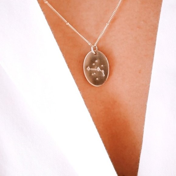 Aries Minimal Indie Pendant Zodiac Charm Necklace - Picture 5 of 9
